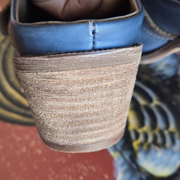 L'Artiste Spring Step Zoozi Western Leather Slipon Mules Shoes Rhinestone Buckle - Picture 9 of 12